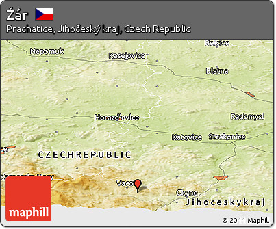 Physical Panoramic Map of Žár