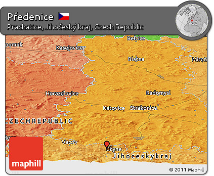 Political Panoramic Map of Předenice