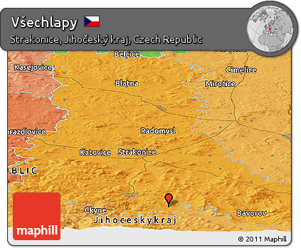 Political Panoramic Map of Všechlapy