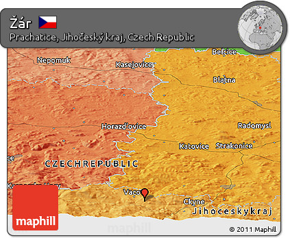 Political Panoramic Map of Žár