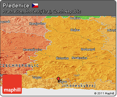 Political Panoramic Map of Předenice