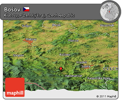 Satellite Panoramic Map of Bošov