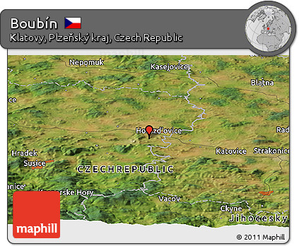 Satellite Panoramic Map of Boubín
