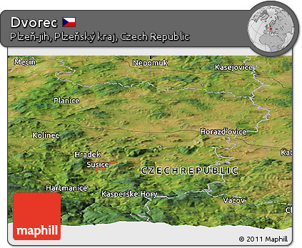 Satellite Panoramic Map of Dvorec