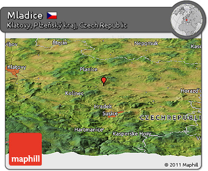 Satellite Panoramic Map of Mladice