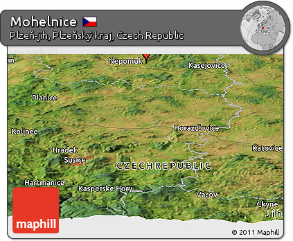 Satellite Panoramic Map of Mohelnice