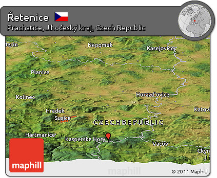 Satellite Panoramic Map of Řetenice