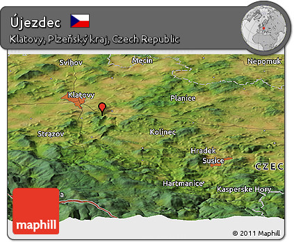 Satellite Panoramic Map of Újezdec