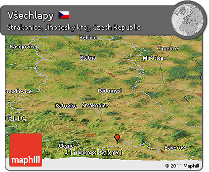Satellite Panoramic Map of Všechlapy