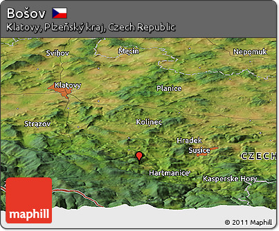 Satellite Panoramic Map of Bošov