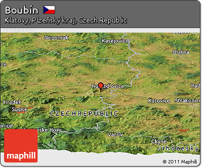 Satellite Panoramic Map of Boubín