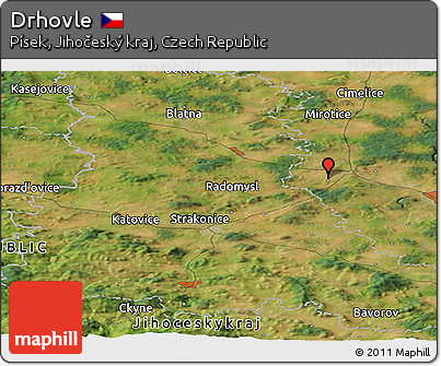 Satellite Panoramic Map of Drhovle