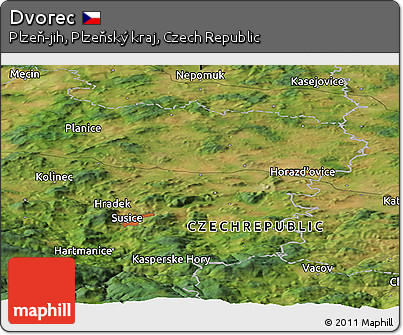 Satellite Panoramic Map of Dvorec