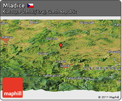 Satellite Panoramic Map of Mladice