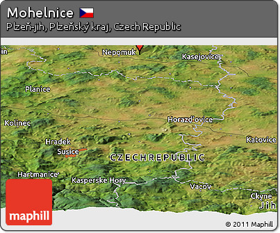 Satellite Panoramic Map of Mohelnice