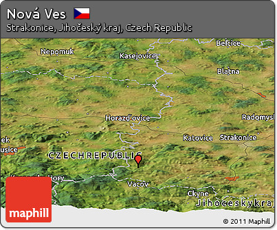 Satellite Panoramic Map of Nová Ves
