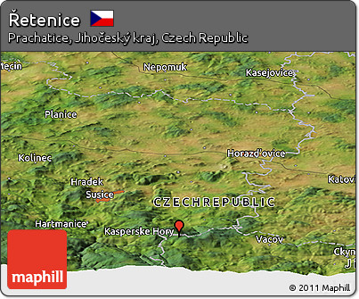 Satellite Panoramic Map of Řetenice