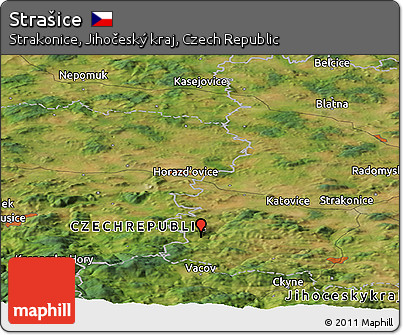 Satellite Panoramic Map of Strašice