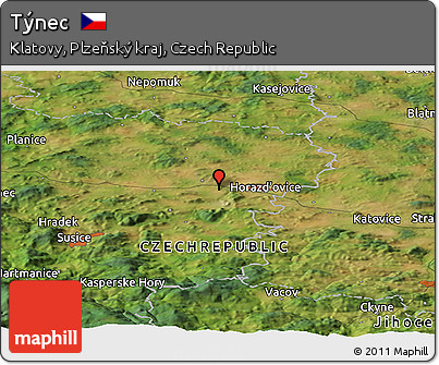 Satellite Panoramic Map of Týnec