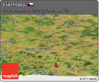 Satellite Panoramic Map of Všechlapy