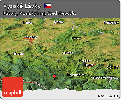 Satellite Panoramic Map of Vysoké Lávky