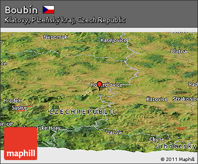 Satellite Panoramic Map of Boubín