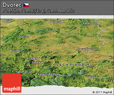 Satellite Panoramic Map of Dvorec