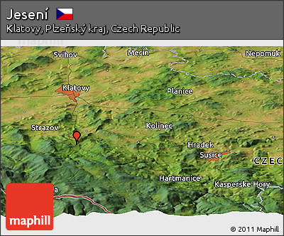 Satellite Panoramic Map of Jesení