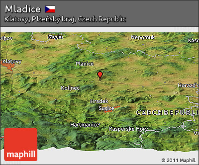 Satellite Panoramic Map of Mladice