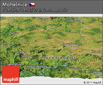 Satellite Panoramic Map of Mohelnice