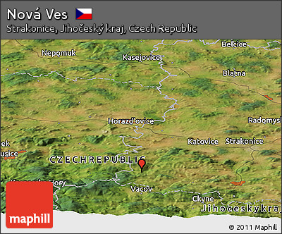 Satellite Panoramic Map of Nová Ves