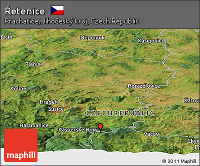 Satellite Panoramic Map of Řetenice