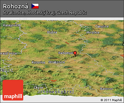Satellite Panoramic Map of Rohozná