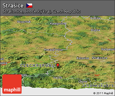 Satellite Panoramic Map of Strašice