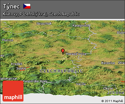Satellite Panoramic Map of Týnec