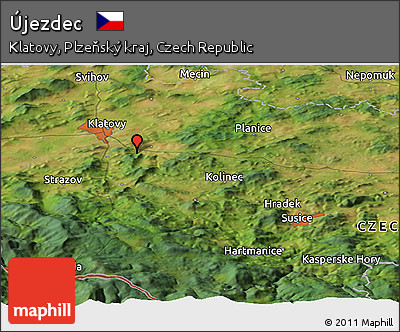 Satellite Panoramic Map of Újezdec