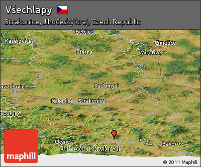 Satellite Panoramic Map of Všechlapy