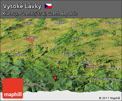 Satellite Panoramic Map of Vysoké Lávky