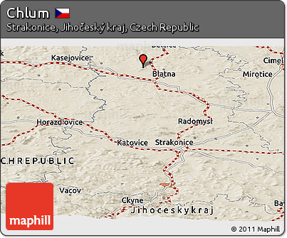 Shaded Relief Panoramic Map of Chlum