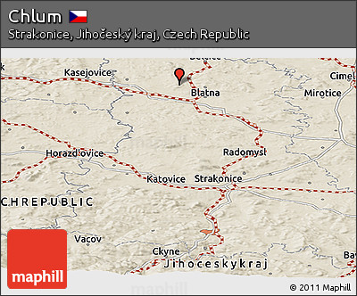 Shaded Relief Panoramic Map of Chlum
