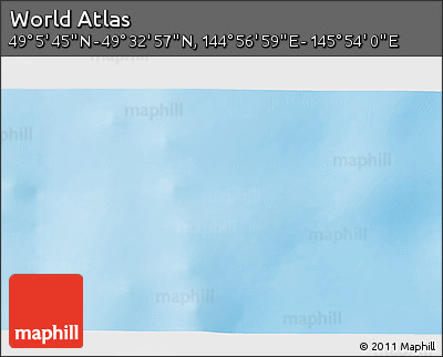 Physical 3D Map of the Area around 49° 19' 21" N, 145° 25' 30" E