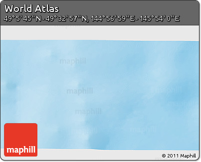 Physical 3D Map of the Area around 49° 19' 21" N, 145° 25' 30" E