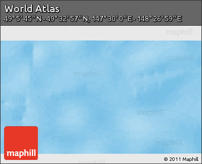 Physical 3D Map of the Area around 49° 19' 21" N, 147° 58' 29" E