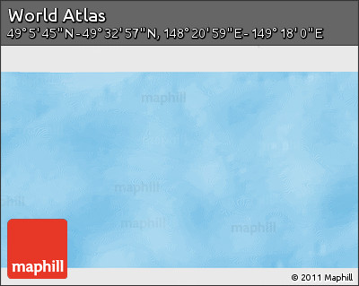 Physical 3D Map of the Area around 49° 19' 21" N, 148° 49' 29" E