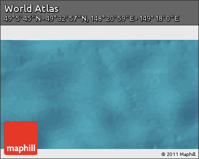 Satellite 3D Map of the Area around 49° 19' 21" N, 148° 49' 29" E