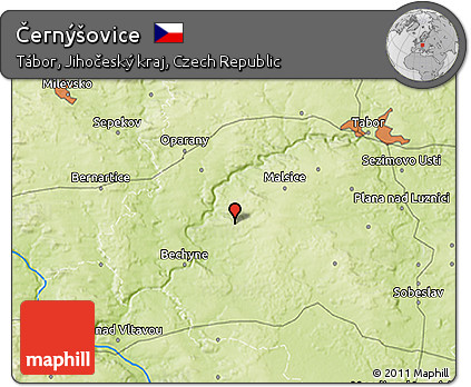 Physical 3D Map of Černýšovice