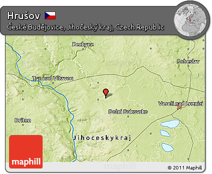 Physical 3D Map of Hrušov