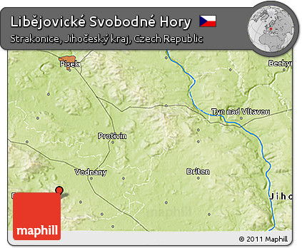 Physical 3D Map of Libějovické Svobodné Hory