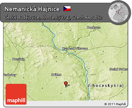Physical 3D Map of Nemanická Hajnice