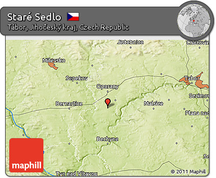Physical 3D Map of Staré Sedlo